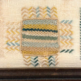 Very Fine Antique Dutch Silk on Linen Darning Sampler with Golden Threads, 1816, Professionally Framed as Found