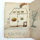 Walter Easton's Most Wonderful Mid 19th Century Handmade Booklet of Naive Graphite and Watercolor Drawings