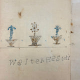 Walter Easton's Most Wonderful Mid 19th Century Handmade Booklet of Naive Graphite and Watercolor Drawings