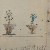 Walter Easton's Most Wonderful Mid 19th Century Handmade Booklet of Naive Graphite and Watercolor Drawings