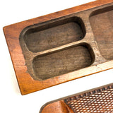 SOLD Gorgeous c. 1870s Very Finely Carved Slide Lid, Three Compartment Box of One Piece of Wood, British
