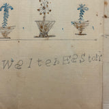 Walter Easton's Most Wonderful Mid 19th Century Handmade Booklet of Naive Graphite and Watercolor Drawings