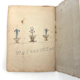 Walter Easton's Most Wonderful Mid 19th Century Handmade Booklet of Naive Graphite and Watercolor Drawings