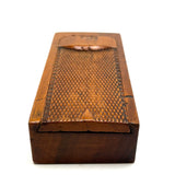 SOLD Gorgeous c. 1870s Very Finely Carved Slide Lid, Three Compartment Box of One Piece of Wood, British