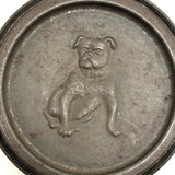 Scarce Antique Dog Food Tin with Fierce Bulldog