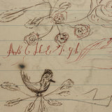 Pig, Dog, Mother Hen, Roses, Tower with Flag (and More on Reverse) : Wonderful 1907 D.B Webber Ink Drawing