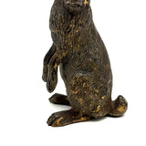 Antique Vienna Bronze Cold Painted Upright Hare with Red Eyes