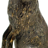 Antique Vienna Bronze Cold Painted Upright Hare with Red Eyes