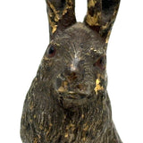 Antique Vienna Bronze Cold Painted Upright Hare with Red Eyes