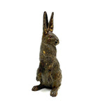 Antique Vienna Bronze Cold Painted Upright Hare with Red Eyes