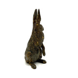 Antique Vienna Bronze Cold Painted Upright Hare with Red Eyes