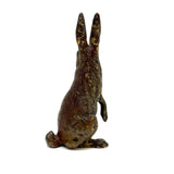 Antique Vienna Bronze Cold Painted Upright Hare with Red Eyes