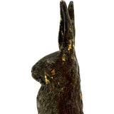 Antique Vienna Bronze Cold Painted Upright Hare with Red Eyes