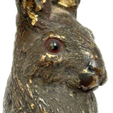 Antique Vienna Bronze Cold Painted Upright Hare with Red Eyes