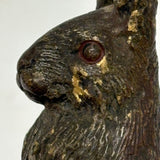 Antique Vienna Bronze Cold Painted Upright Hare with Red Eyes
