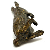 Antique Vienna Bronze Cold Painted Upright Hare with Red Eyes