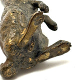 Antique Vienna Bronze Cold Painted Upright Hare with Red Eyes
