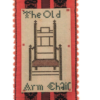 SOLD The Old Chair, Antique Punch Paper Embroidery Bookmark