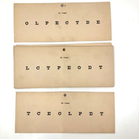 Snellen Vision Testing Cards Set for Railway, Marine and School Exams, Early 20th C.