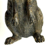 Antique Vienna Bronze Cold Painted Upright Hare with Red Eyes