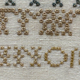 Very Fine Antique Dutch Silk on Linen Darning Sampler with Golden Threads, 1816, Professionally Framed as Found