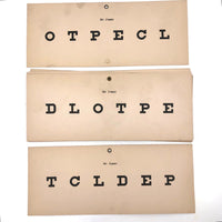 Snellen Vision Testing Cards Set for Railway, Marine and School Exams, Early 20th C.
