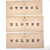 Snellen Vision Testing Cards Set for Railway, Marine and School Exams, Early 20th C.