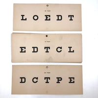 Snellen Vision Testing Cards Set for Railway, Marine and School Exams, Early 20th C.