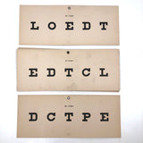 Snellen Vision Testing Cards Set for Railway, Marine and School Exams, Early 20th C.