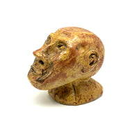 Soulful, Intense Yellow Glazed Hand-Sculpted Clay Head