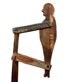 Sweet and Colorful Antique Cigar Box Wood Jointed Acrobat on Long Post
