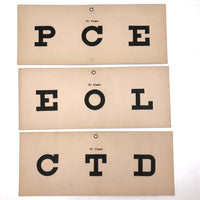 Snellen Vision Testing Cards Set for Railway, Marine and School Exams, Early 20th C.