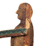 Sweet and Colorful Antique Cigar Box Wood Jointed Acrobat on Long Post
