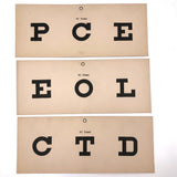 Snellen Vision Testing Cards Set for Railway, Marine and School Exams, Early 20th C.