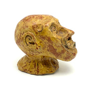Soulful, Intense Yellow Glazed Hand-Sculpted Clay Head