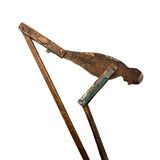 Sweet and Colorful Antique Cigar Box Wood Jointed Acrobat on Long Post