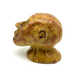 Soulful, Intense Yellow Glazed Hand-Sculpted Clay Head