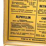 Candy Colored Vintage Salesman Sample Pill Capsules Encased Under Film, S.E. Messengill Co.