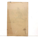 Kangaroo, Palm, Plows (?), 1907 Black Ink Folk Drawing
