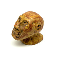 Soulful, Intense Yellow Glazed Hand-Sculpted Clay Head