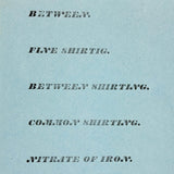 Found Poetry: Original 19th Century Mount Lebanon Shaker Soft Blue Sheet of Uncut Labels with Spelling Flaw, Ex. Andrews Collection
