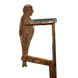 Sweet and Colorful Antique Cigar Box Wood Jointed Acrobat on Long Post
