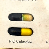Candy Colored Vintage Salesman Sample Pill Capsules Encased Under Film, S.E. Messengill Co.