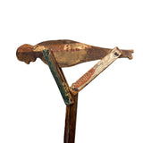 Sweet and Colorful Antique Cigar Box Wood Jointed Acrobat on Long Post