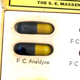 Candy Colored Vintage Salesman Sample Pill Capsules Encased Under Film, S.E. Messengill Co.