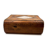 Incredible Late 18th/Early 19th Century Prisoner of War Book Shaped Straw Work Sewing Box with Four Inlaid Watercolors