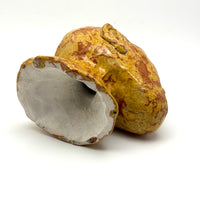Soulful, Intense Yellow Glazed Hand-Sculpted Clay Head