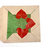 Four Hearts from Eugene to Charlie, Antique PA Folded Paper Love Token