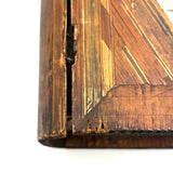 Incredible Late 18th/Early 19th Century Prisoner of War Book Shaped Straw Work Sewing Box with Four Inlaid Watercolors