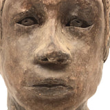 Expressive Hand-sculpted Clay Bust of a Sensitive Looking Boy